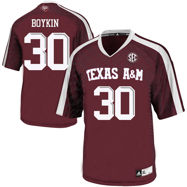 Men #30 Andrew Boykin Texas Aggies College Football Jerseys Sale-Maroon